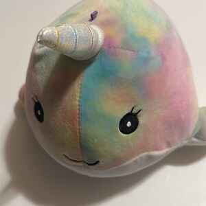 Squishmallows Tie Dye Narwhal Stuffed Animal